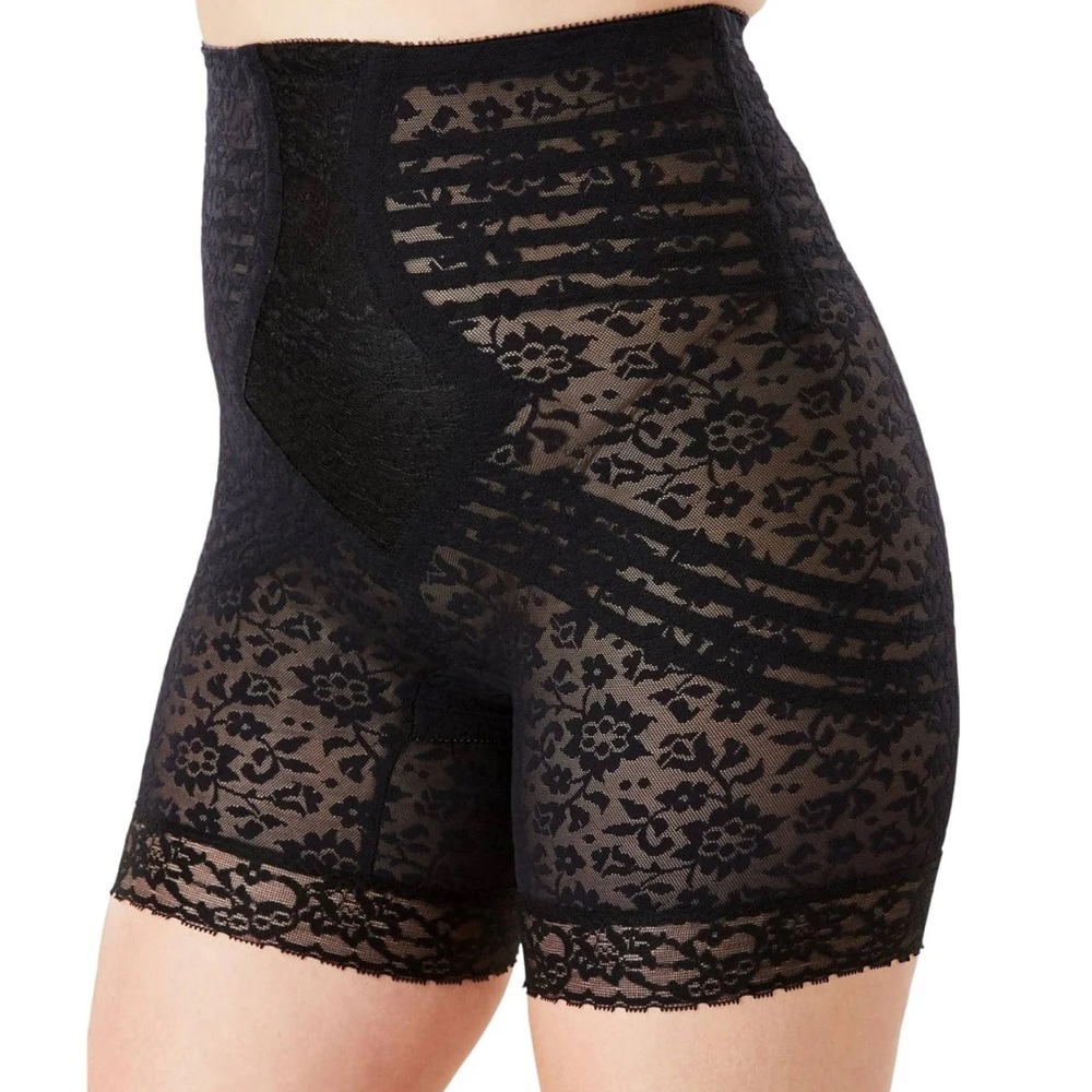 Rago 6207 No Roll High Waist Lace Thigh Slimmer with Extra Firm Support 3X/36